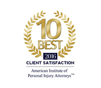 American Institute Of Personal Injury Attorneys | 10 Best Rating | 2016 Client Satisfaction